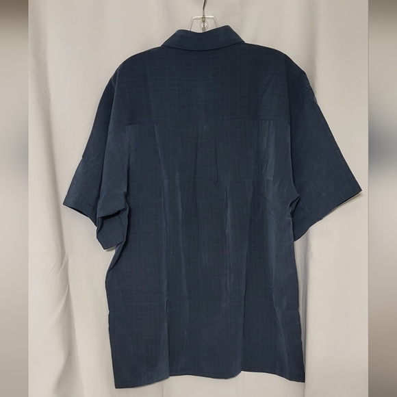 L.A.Beat Men's NWT Blue Checkered Short Sleeve Button-Up Dress Shirt Size XL - Picture 5 of 5